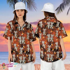 Mickey Minnie Mummy Hawaiian Halloween Spooky Beach KLA Tee