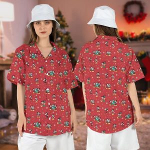 Mickey Minnie Reindeer Light Disney Hawaiian Shirts Christmas Holiday KLA Gift