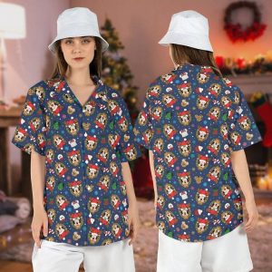 Mickey Minnie Tree Disney Christmas Hawaiian Shirts Button Xmas Holiday KLA