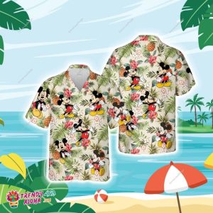 Mickey Mouse Hawaiian Shirt, Mickey Mouse Pineapple Fruit Tropical Hawaiian Shirt, Disney Summer Party Shirt, Vacation Shirt