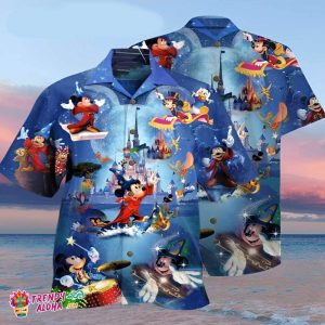 Mickey Mouse Magician Hawaiian Shirt, Mickey Magic Hawaiian Shirt, Disney KLA Shirt Full Size Disney World Gift