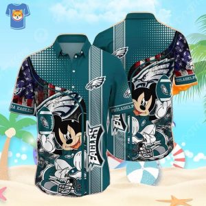 Mickey Mouse Philadelphia Eagles NFL Hawaiian Shirt Gift For Beach Trip