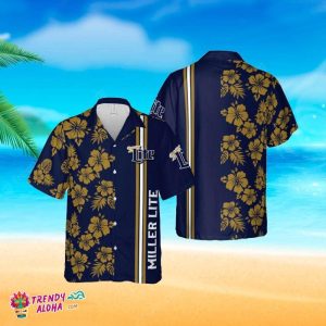 Miller Beer Floral Lite Tropical Beer Hawaii Shirt