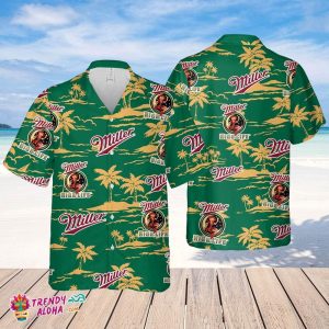 Miller High Life Hawaiian Beach Pattern Shirt, Summer Beer Hawaiian Shirt