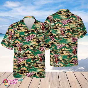 Miller High Life Hawaiian Sea Island Pattern Shirt, Summer Beer Hawaiian Shirt