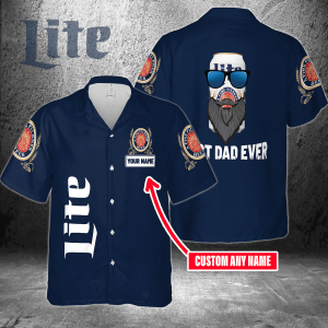 Miller Lite Custom Name Best Dad Ever Hawaiian Shirt