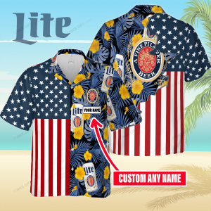 Miller Lite Custom Name Vacation Hawaiian Shirt