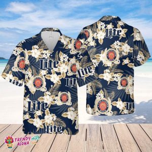 Miller Lite Hawaiian Flowers Pattern Shirt, Hawaii Beer Shirt, Miller Lite Hawaiian Summer Shirt, Miller Lite KLA Shirt