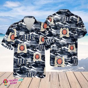 Miller Lite Hawaiian Sea Island Pattern Shirt, Hawaii Beer Shirt, Miller Lite Hawaiian Summer Shirt, Miller Lite KLA Shirt