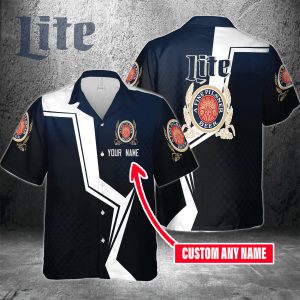Miller Lite Personalized Name Print Hawaiian Shirt