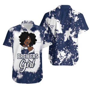 Milwaukee Brewers Girl African Girl MLB Team Allover Design Gift For Milwaukee Brewers Fans Hawaiian Shirt – MLB