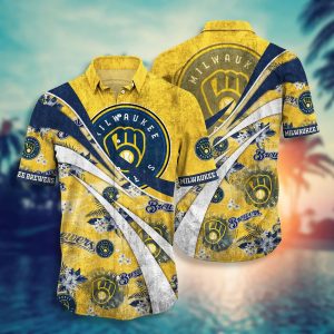 Milwaukee Brewers Hawaiian Shirt Milwaukee Brewers Symbol Old Vintage Hawaii Shirt Milwaukee Brewers KLA Shirt