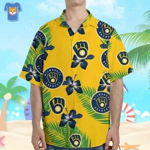Milwaukee Brewers Hibiscus Flower Hawaiian Shirt