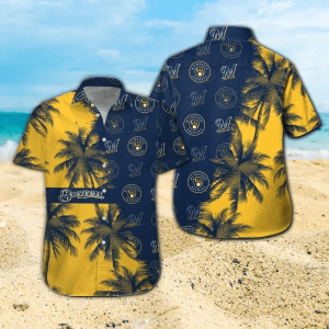 Milwaukee Brewers Trendy Hawaiian Shirt Brewers Name Tropical Blue Yellow Hawaii Shirt Milwaukee Brewers KLA Shirt 2022