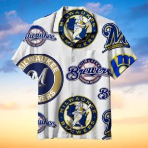 Milwaukee Brewers Trendy Hawaiian Shirt Milwaukee Brewers Symbol White Hawaii Shirt Milwaukee Brewers KLA Shirt 2022