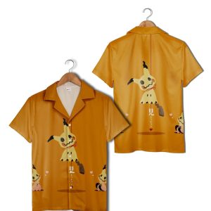 Mimikyu Pokemon Hawaiian Shirt, Ghost Fairy Type Pokemon KLA Shirt