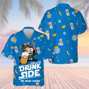 Minions Hawaiian Shirt Come To The Drink Side We Have Cors Minions Hawaii Shirt Funny Minions KLA Shirt