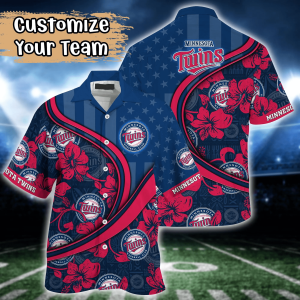 Minnesota Twins MLB Us Flag Hawaiian Shirt Custom Summer KLA Shirt