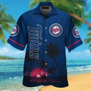 Minnesota Twins Short Sleeve Button Up Tropical Hawaiian Shirt VER05