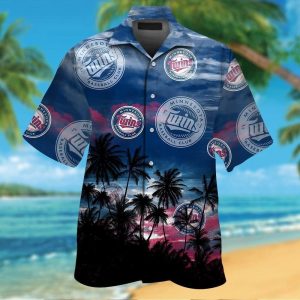 Minnesota Twins Short Sleeve Button Up Tropical Hawaiian Shirt VER09