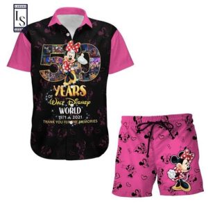Minnie Mouse 50Th Anniversary Combo Hawaiian Shirt Shorts