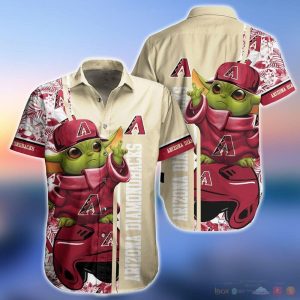 Mlb Arizona Diamondbacks Red Gold Baby Yoda Trendy Hawaiian Shirt KLA Shirt