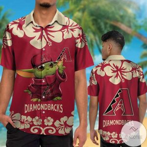 Mlb Arizona Diamondbacks Red Gold Baby Yoda Trendy Hawaiian Shirt V3 KLA Shirt