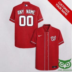 Mlb Washington Nationals Custom Name Number Red Trendy Hawaiian Shirt KLA Shirt