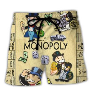Monopoly Lover Funny Style Trendy KLA Hawaiian Beach Shorts