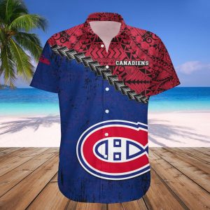 Montreal Canadiens Hawaii Shirt Grunge Polynesian Tattoo – NHL