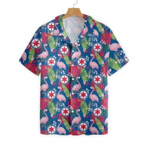 Morning Glory Flamingo Chicago Ornamental Design Trendy Hawaiian Shirt