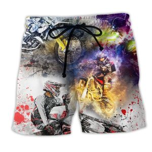 Motorcycle Where The Road Ends The Fun Begins Trendy KLA Hawaiian Beach Shorts
