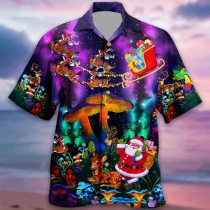 Mushroom Illusion Featuring Santa Claus on Hawaiian Shirt