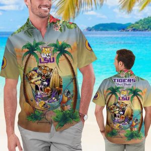 Name Personalized LSU Tigers Flamingo Parrot Tropical Hawaiian Shirts
