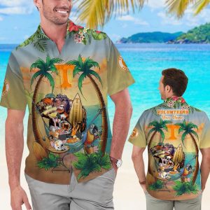 Name Personalized Tennessee Volunteers Flamingo Parrot Tropical Hawaiian Shirts