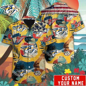 Nashville Predators Custom Name Hawaiian Shirt