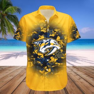 Nashville Predators Hawaii Shirt Camouflage Vintage – NHL