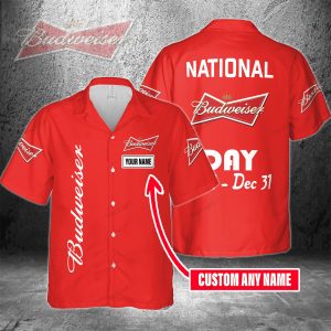 National Budweiser Day Jan 1 – Dec 31 Custom Name Hawaiian Shirt