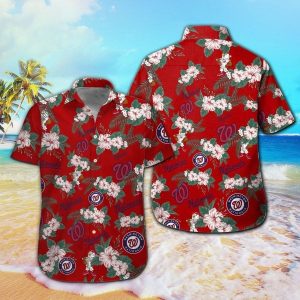 Nationals Washington Tropical Hawaiian Short Sleeve Shirt KLA