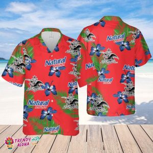 Natural Light Hawaiian Hibiscus Flower Pattern,Tropical Beach Shirt, Hawaiian Flower Shirt, Hawaiian Beer Shirt