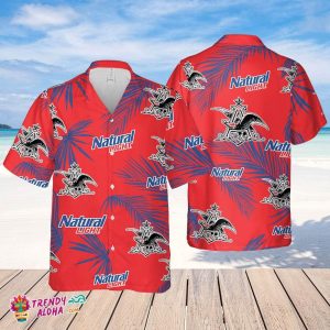 Natural Light Hawaiian Palm Leaves Pattern Shirt, Beer Summer Party Hawaiian Shirt, Schlitz Beer Shirt