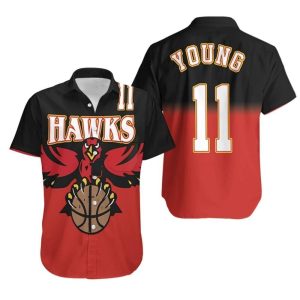 Nba Atlanta Hawks Custom Name Number Black Red Trendy Hawaiian Shirt KLA Shirt