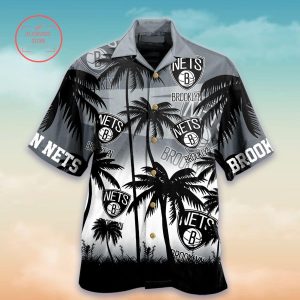 Nba Brooklyn Nets Black Gray Palm Trees Trendy Hawaiian Shirt KLA Shirt