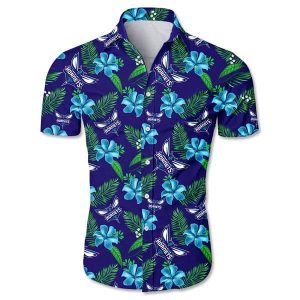Nba Charlotte Hornets Teal Hibiscus Dark Purple Trendy Hawaiian Shirt KLA Shirt