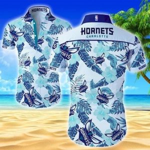 Nba Charlotte Hornets Teal Tropical Flowers Trendy Hawaiian Shirt V2 KLA Shirt