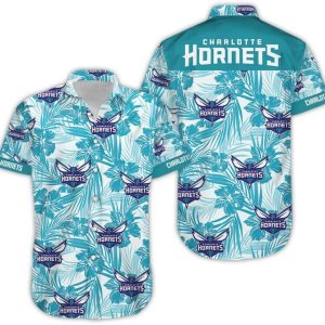 Nba Charlotte Hornets White Teal Tropical Flowers Trendy Hawaiian Shirt KLA Shirt