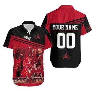 NBA Chicago Bulls Custom Name Number Jordan 23 Hawaiian Shirt