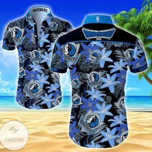 Nba Dallas Mavericks Black Blue Lily Flowers Trendy Hawaiian Shirt KLA Shirt