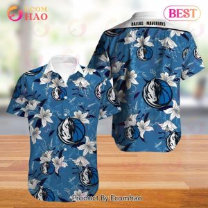 Nba Dallas Mavericks White Blue Lily Flowers Trendy Hawaiian Shirt KLA Shirt