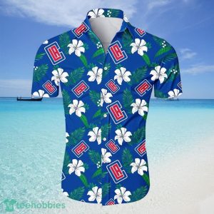 Nba Los Angeles Clippers White Blue Hibiscus Flowers Trendy Hawaiian Shirt KLA Shirt